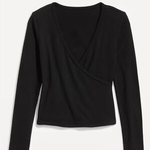 Old Navy Black Long Sleeve Wrap Front, XL-NWT